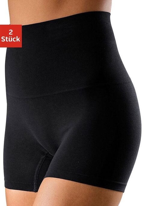 Bild: Formpants von petite fleur by Lascana: Bodyforming-Pantys im 2er-Pack. Seamless, rundum nahtlos. Kaschiert perfekt die Bauchpartie. Shape wear. Shaping Unterwäsche. Shaping Unterhose. Shaping Slip. Shape Unterwäsche. Hochelastische Qualität aus 65% Baumwolle, 20% Elasthan, 15% Polyamid.