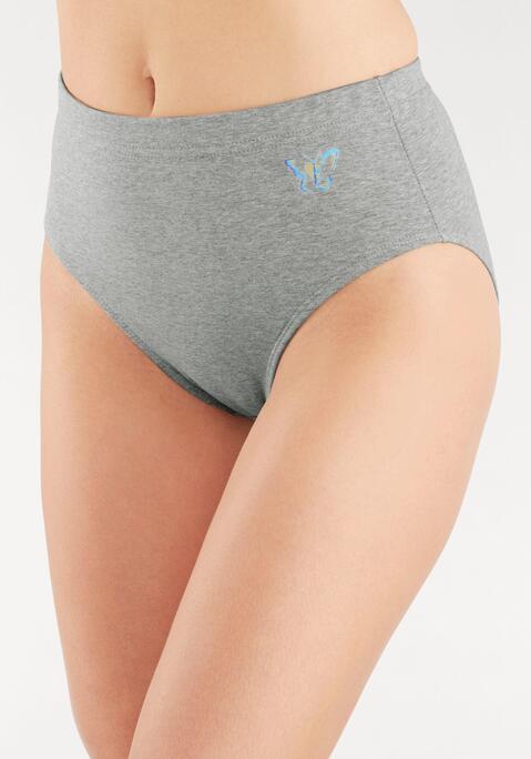 Bild: Formslip von petite fleur by Lascana: Petite Fleur Formslip im praktischen 3er-Pack. Mit eingearbeitetem Powernetz für eine tolle Silhouette. Mit niedlichem Schmetterlings-Druck an der Seite. Aus formstabiler Baumwoll-Stretch-Qualität.