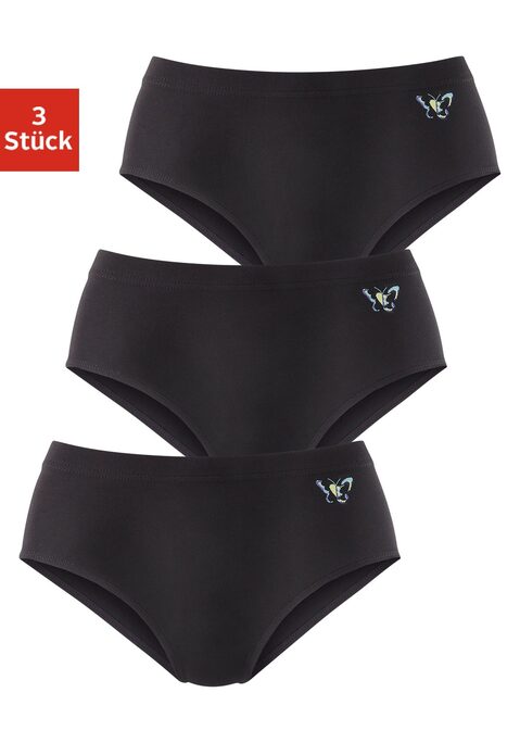 Bild: Formslip von petite fleur by Lascana: Petite Fleur Formslip im praktischen 3er-Pack. Mit eingearbeitetem Powernetz für eine tolle Silhouette. Mit niedlichem Schmetterlings-Druck an der Seite. Aus formstabiler Baumwoll-Stretch-Qualität.