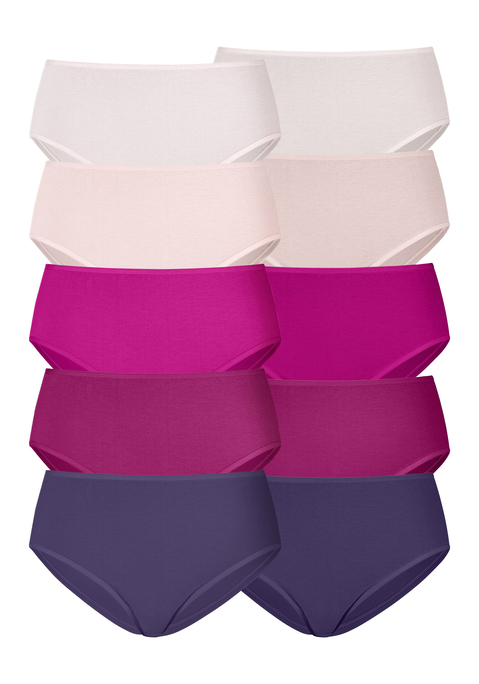 Bild: Hüftslip von petite fleur by Lascana: Hüftslips im praktischen 10er-Pack in verschiedenen Farbvarianten. Elastische Einfassungen am Bund und an den Beinausschnitten. Einsatz von Baumwolle, die die Initiative Cotton made in Africa unterstützt.