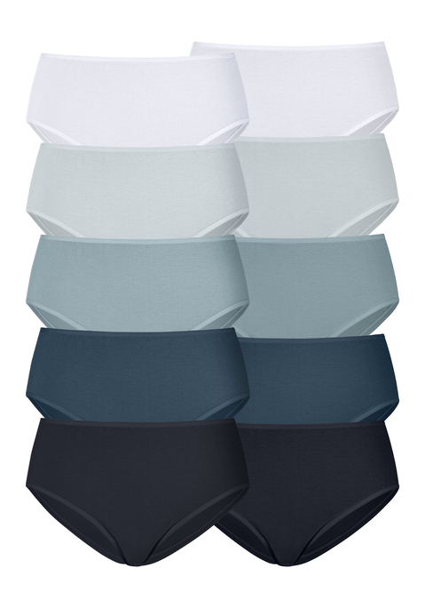 Bild: Hüftslip von petite fleur by Lascana: Hüftslips im praktischen 10er-Pack in verschiedenen Farbvarianten. Elastische Einfassungen am Bund und an den Beinausschnitten. Einsatz von Baumwolle, die die Initiative Cotton made in Africa unterstützt.