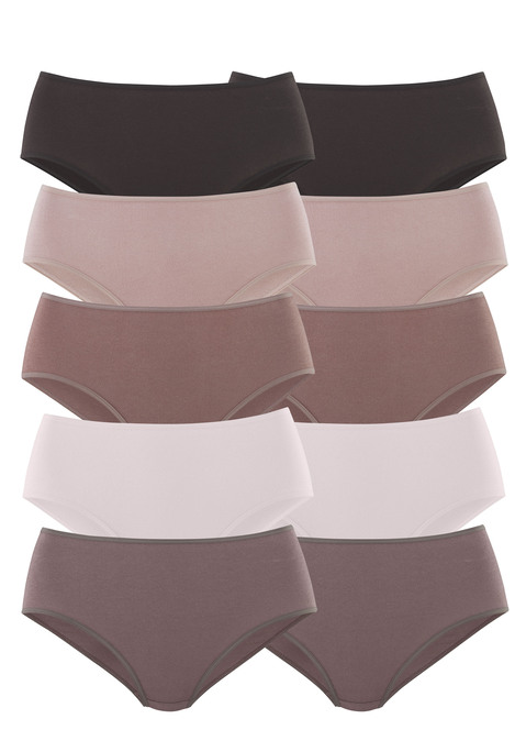 Bild: Hüftslip von petite fleur by Lascana: Hüftslips im praktischen 10er-Pack in verschiedenen Farbvarianten. Elastische Einfassungen am Bund und an den Beinausschnitten. Einsatz von Baumwolle, die die Initiative Cotton made in Africa unterstützt.