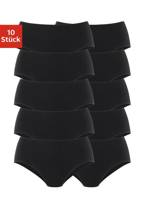 Bild: Hüftslip von petite fleur by Lascana: Hüftslips im praktischen 10er-Pack in verschiedenen Farbvarianten. Elastische Einfassungen am Bund und an den Beinausschnitten. Einsatz von Baumwolle, die die Initiative Cotton made in Africa unterstützt.