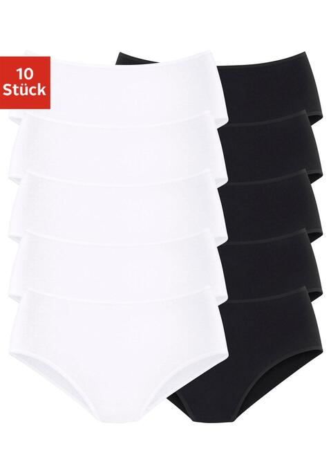 Bild: Hüftslip von petite fleur by Lascana: Hüftslips im praktischen 10er-Pack in verschiedenen Farbvarianten. Elastische Einfassungen am Bund und an den Beinausschnitten. Einsatz von Baumwolle, die die Initiative Cotton made in Africa unterstützt.