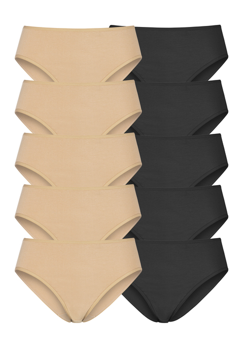Bild: Jazz-Pants Slips von petite fleur by Lascana: Jazzpants im 10er-Pack: Mit elastischen Abschlüssen an Taillen- und Beinausschnitten. Bequeme Leibhöhe. Aus weicher Baumwoll-Stretch-Qualität.