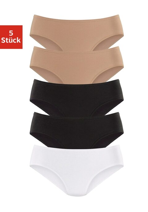 Bild: Jazz-Pants Slips von petite fleur by Lascana: Schlichte Jazzpants im 5er-Pack von Petite Fleur mit etwas höherer Leibhöhe und extraweichem Bündchen. Perfektes Basic für jeden Tag. Weiche Stretchqualität aus Baumwolle.