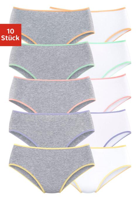 Bild: Jazz-Pants Slips von petite fleur by Lascana: Jazzpants im 10er-Pack: Mit elastischen Abschlüssen an Taillen- und Beinausschnitten. Bequeme Leibhöhe. Aus weicher Baumwoll-Stretch-Qualität.