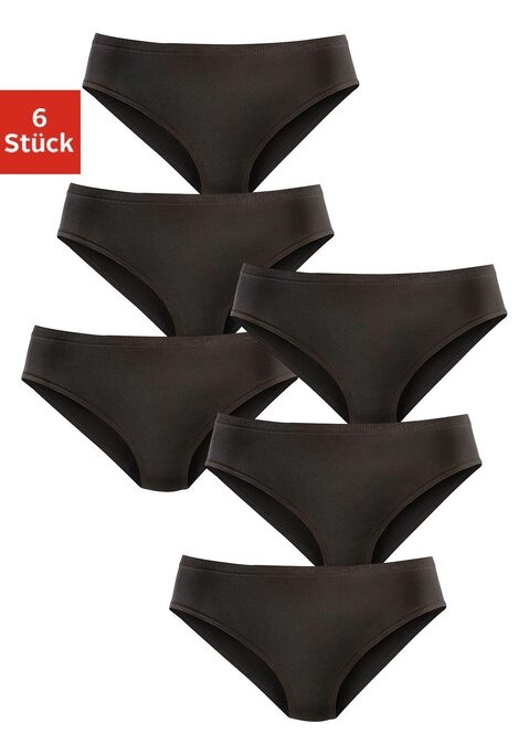 Bild: Jazz-Pants Slips von petite fleur by Lascana: Zeitlose Damenslips im praktischen 6er-Pack von Petite Fleur. Unifarben. Etwas höhere Leibhöhe für eine komfortable Passform. Normaler Beinausschnitt. Weiche Qualität.
