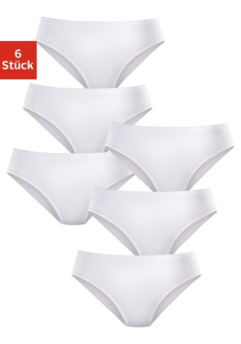 Bild: Jazz-Pants Slips von petite fleur by Lascana: Zeitlose Damenslips im praktischen 6er-Pack von Petite Fleur. Unifarben. Etwas höhere Leibhöhe für eine komfortable Passform. Normaler Beinausschnitt. Weiche Qualität.