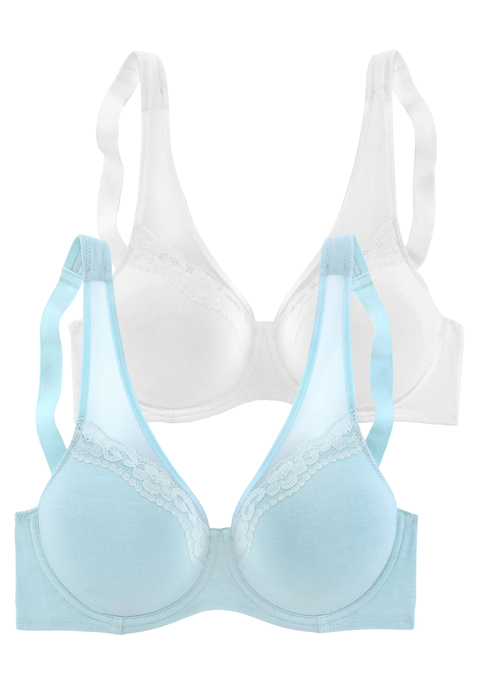 Bild: Minimizer-BH von petite fleur by Lascana: Minimizer BH von Petite Fleur aus Baumwolle. Mit nahtlos vorgeformten Cups ohne Wattierung, nichts zeichnet sich ab. Breitere, leicht gefütterte Träger bieten angenehmen Halt. Mit modernen Netzeinsätzen. Träger und Rückenverschluss verstellbar.  Aus 80% Baumwolle, 12% Polyamid, 8% Elasthan