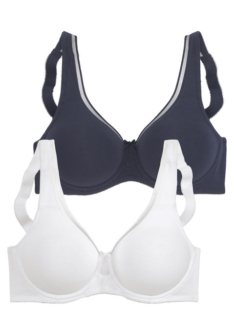 Bild: Minimizer-BH von petite fleur by Lascana: Schöner Basic-BH mit Zierband entlang der oberen Cupkante und den Trägern. Mit Formbügel und nahtlos vorgeformten Cups (ohne Wattierung). Durch die besondere Schnittführung wirkt der Busen optisch kleiner. Träger und Rückenverschluss verstellbar. Der BH ist aus 95% Baumwolle, 5% Elasthan. Klassische Dessous. Bequeme Alltags-Dessous. Modische Dessous.   
 BHs sind nicht trocknergeeignet, da die Versteller und Ringe durch die Hitze beschädigt werden und brechen.