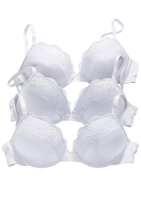 Bild: Push-up-BH von petite fleur by Lascana: Petite Fleur: Push-up-BH im 3er-Pack, mit herausnehmbaren Kissen, Träger und Rückenverschluss verstellbar.