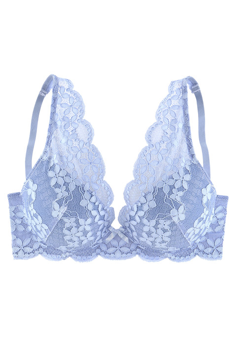 Bild: Push-up-BH von petite fleur by Lascana: Push-up-BH mit Bügel. In modischer High-Apex-Schnittform mit verstellbaren Trägern. Mit herausnehmbaren Kissen für ein tolles Dekolleté. Rundum aus schöner Spitze in blumiger Optik. Mit Liebe & Leidenschaft in Hamburg kreiert. Aus 60% Polyamid, 35% Polyester, 5% Elasthan.