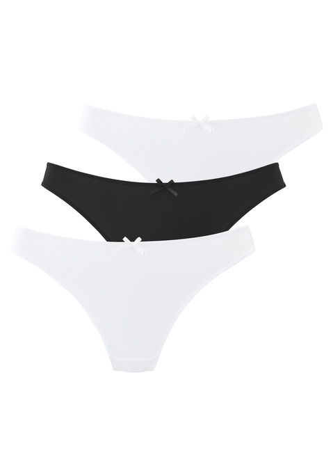 Bild: String von petite fleur by Lascana: Femininer String im attraktiven 3-er Pack. Auf der Rückseite aus zarter Spitze, vorne aus weichem Microtouch gefertigt – sinnlich und angenehm zu tragen. Mit eingearbeitetem Baumwollzwickel. Passender BH erhältlich, um dein Wäsche-Set zu vervollständigen. Aus 87% Polyamid, 13% Elasthan.