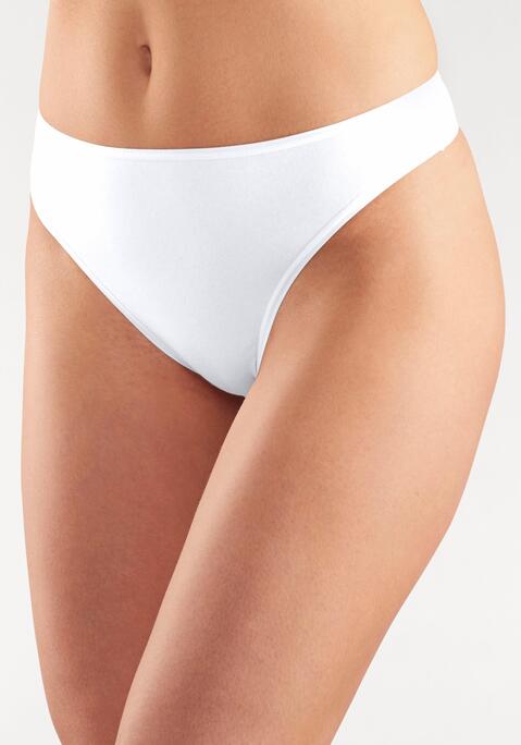 Bild: String von petite fleur by Lascana: Basic Strings im 10er-Pack. Mit elastischen Abschlüssen an Taillen- und Beinausschnitten. Aus weicher Baumwoll-Stretch-Qualität.