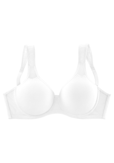 Bild: T-Shirt-BH von petite fleur by Lascana: Schöner Bügel-BH in zeitloser Basic Optik. Nahtlose Cups (ohne Wattierung) aus weicher Baumwolle schmiegen sich sanft an und zeichnen sich nicht störend unter T-Shirts ab. Breite, leicht gefütterte Träger für angenehmen Halt. Ideal auch für große Größen - bis Cup E erhältlich. Mit Liebe & Leidenschaft in Hamburg kreiert. Aus 90% Baumwolle, 5% Elasthan, 5% Polyamid.