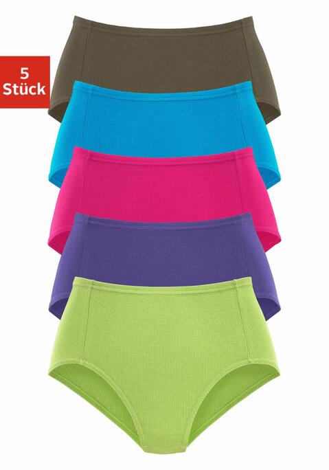Bild: Taillenslip von petite fleur by Lascana: Petite Fleur Taillenslips im 5er-Pack. Mit flachen Einfassungen und komfortabler Leibhöhe, für eine angenehme Passform. Aus hochelastischer Pikee-Qualität.