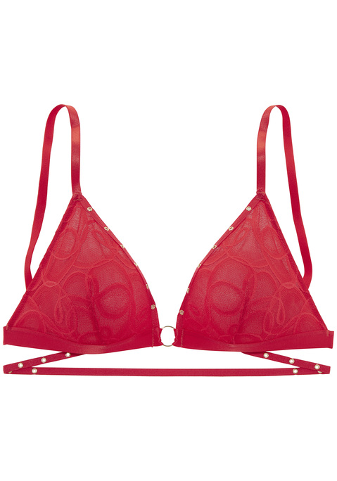 Bild: Bralette-BH von petite fleur gold by Lascana: Sexy Bralette-BH ohne Bügel mit stylischen Nieten am Cuprand. Cups aus hauchzarter Spitze, mit Mesh unterlegt. Mit einer verführerischen Bänder-Optik an der Taille. Mit eingearbeitetem Baumwollzwickel. Passende Unterteile erhältlich, um dein Dessous-Set zu vervollständigen. Aus 84% Polyamid, 16% Elasthan.