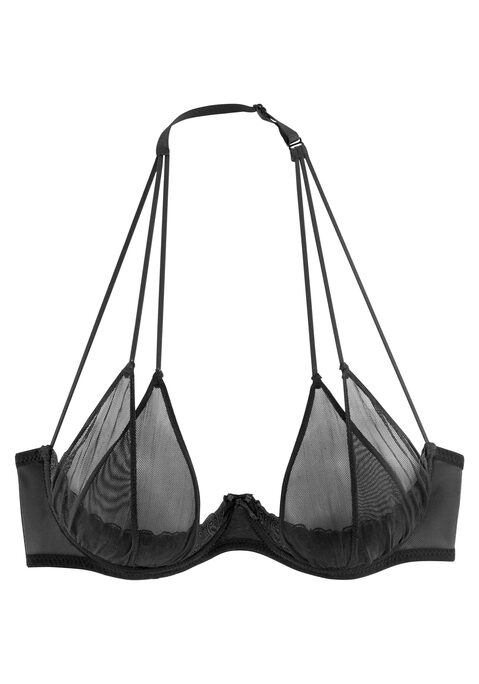 Bild: Büstenhebe von petite fleur gold by Lascana: Verführerische Büstenhebe mit Neckholder-Träger und Bügel. Gefertigt aus transparentem Netz-Material mit Stickerei im Untercup. Raffiniert mit leicht verdeckter Brust. Träger und Rückenverschluss verstellbar.Die Büstenhebe von petite fleur gold ist vielseitig und sexy, ein erotisches Highlight. Erotische Dessous. Reizvolle Dessous. Reizwäsche. Verführerische Dessous. Spitzen-Dessous. Romantische Dessous. Verspielte Dessous. Aus 50% Polyamid, 45% Polyester, 4% Elasthan.