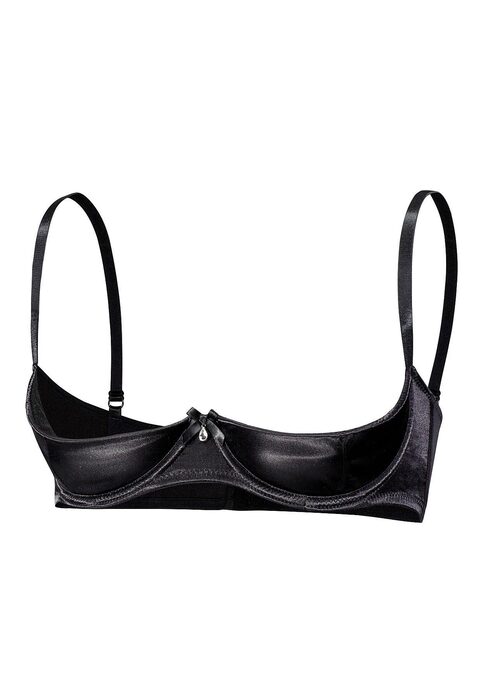 Bild: Büstenhebe von petite fleur gold by Lascana: Erotische Büstenhebe in Satinoptik. Feines Glitzeraccessoire in der vorderen Mitte. Mit verstellbaren Trägern und Rückenverschluss. Erotische Dessous. Reizvolle Dessous. Reizwäsche. Verführerische Dessous. Spitzen-Dessous. Romantische Dessous. Verspielte Dessous. Aus 60% Polyamid, 35% Polyester, 5% Elasthan.