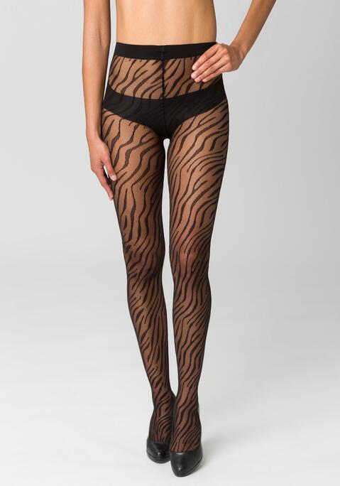 Bild: Feinstrumpfhose von petite fleur gold by Lascana: Modische Feinstrumpfhose von Petite Fleur Gold mit feinem Allovermuster. Breiter Komfortbund. Verstärktes Höschenteil mit Baumwollzwickel. Transparente, elastische 20DEN-Qualität.