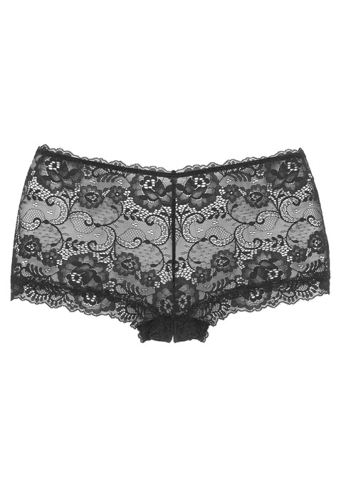 Bild: Panty-Ouvert von petite fleur gold by Lascana: Petite Fleur Gold: Panty Ouvert aus verführerischer Vollspitze. Vorne transparent. Der Po wird nur mit Spitzenbändern bedeckt. Erhöhte Passform. Aus 90% Polyamid, 10% Elasthan.
