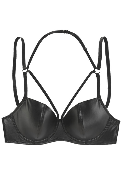 Bild: Schalen-BH von petite fleur gold by Lascana: Verführerischer Schalen-BH mit edlen Bänderdetails. Leicht wattierte Cups auf Formbügel gearbeitet - für ein tolles Dekolleté. Aus weichem Material in Leder-Optik. Rücken aus dezent transparentem Mesh. Passende Unterteile aus der gleichen Serie. Reizwäsche. Verführerische Dessous. Sexy Dessous. Romantische Dessous. Verspielte Dessous. Aus 80% Polyester, 12% Polyamid, 8% Elasthan. Beschichtung: 100% Polyurethan.