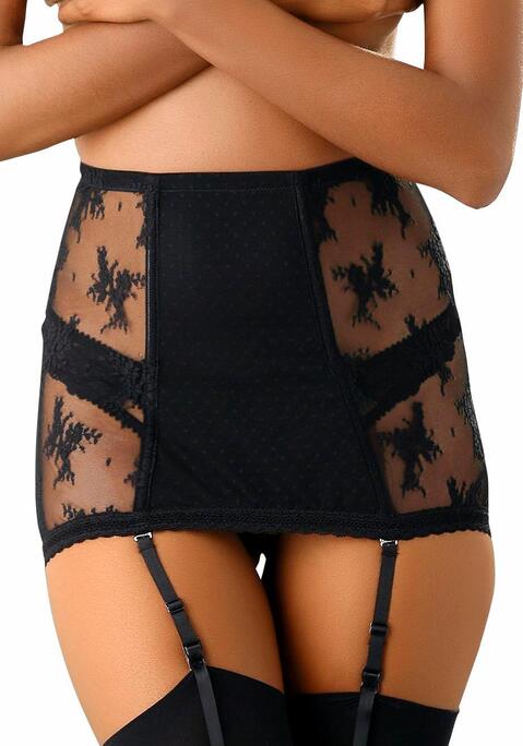 Bild: Strapsgürtel von petite fleur gold by Lascana: Mit abnehmbaren Strapsen aus transparenter Spitze. Höherer Schnitt für ein angenehmes Tragen. Bauchpartie aus doppellagigem Netz und mit Stäbchen verstärkt. Hinten mit Haken- und Ösenverschluss. Erotische Dessous. Reizvolle Dessous. Reizwäsche. Verführerische Dessous. Spitzen-Dessous. Romantische Dessous. Verspielte Dessous. Aus 90% Polyamid, 10% Elasthan.