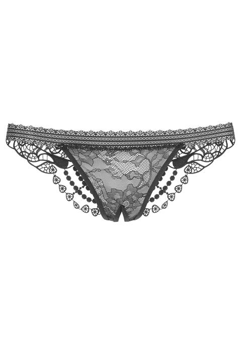 Bild: String-Ouvert von petite fleur gold by Lascana: String ouvert, hinten dekorative Stickereibänder. Dessous aus 55% Polyamid, 35% Polyester, 10% Elasthan.