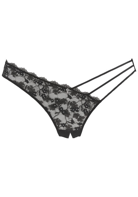 Bild: String-Ouvert von petite fleur gold by Lascana: Verführerischer String Ouvert mit feinem Schmuckaccessoire vorne mittig. Aus filigraner, dezent transparenter Spitze. Mit edlen, seitlichen Zierbändern. Mit sexy Öffnung im Schritt - für aufregende Momente zu zweit. Mit Liebe & Leidenschaft in Hamburg kreiert.