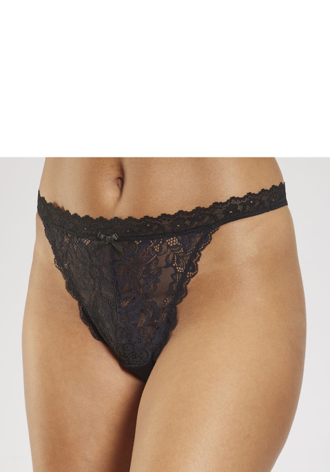 Bild: Tanga-Ouvert von petite fleur gold by Lascana: Sexy Tanga Ouvert mit hohen Beinausschnitten. Rundherum aus floraler, dezent transparenter Spitze. Mit feiner Zierschleife in der vorderen Mitte. Mit sexy Öffnung im Schritt. Mit Liebe & Leidenschaft in Hamburg kreiert. Aus 85% Polyamid, 15% Elasthan.