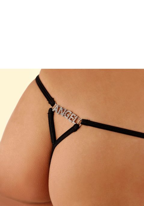 Ministring von PETITE FLEUR GOLD in schwarz