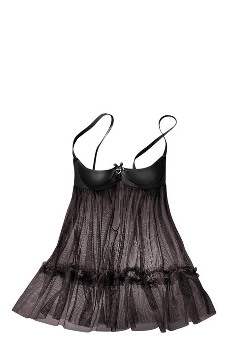 Bild: Negligé von petite fleur gold: Transparentes Negligé mit sexy Büstenhebe – für ein offenes Geheimnis. Schön glitzerndes Schmuckaccessoire in Herzform vorn. BH-Träger und Rückenverschluss verstellbar. Dessous aus 90% Polyamid, 10% Elasthan. Erotische Dessous. Reizvolle Dessous. Reizwäsche. Verführerische Dessous. Spitzen-Dessous. Romantische Dessous. Verspielte Dessous. Das Negligé von petite fleur gold ist eine verführerische Überraschung.