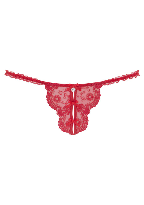 Bild: String-Ouvert von petite fleur gold: Supersexy durch Öffnung im Schritt.  90% Polyamid, 5% Viskose, 5% Elasthan.