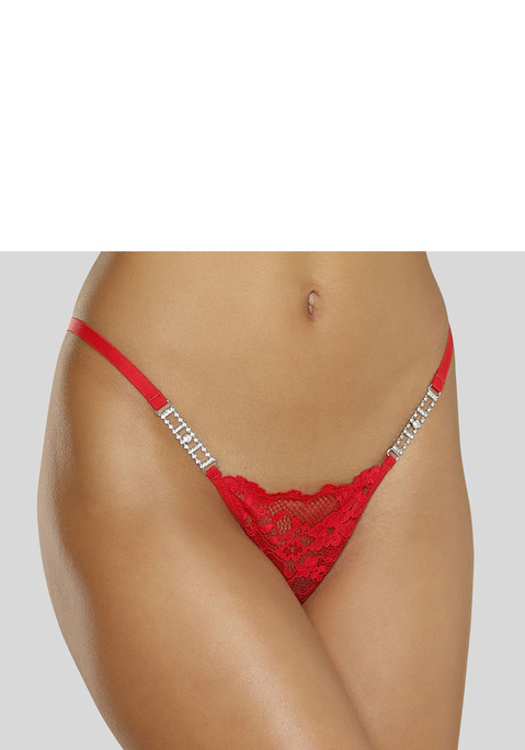 Bild: String von petite fleur gold: Erotischer Mini-String mit verführerischen Details. Seitliche, extravagante Glitzeraccessoires. Vorne leicht transparente Spitze in blumiger Optik. Mit eingearbeitetem Baumwollzwickel. Mit Liebe & Leidenschaft in Hamburg kreiert. Obermaterial: 90% Polyamid, 10% Elasthan.