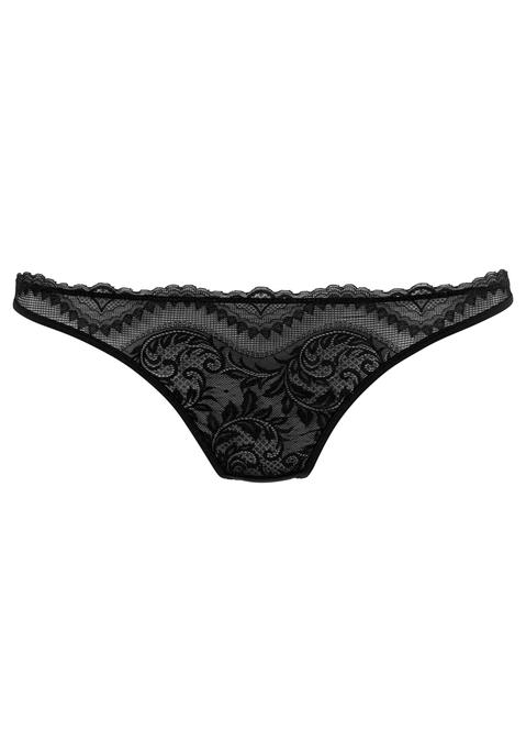 Bild: String von petite fleur gold: PETITE FLEUR GOLD: String, vorne aus Vollspitze, hinten mit raffiniertem Bändchendesign. Mit Baumwollzwickel. Aus 90% Polyamid, 10% Elasthan.