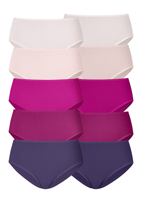 Bild: Hüftslip von petite fleur: Petite Fleur Hüftslips im praktischen 10er-Pack. Mit elastischen Abschlüssen an Taillen- und Beinausschnitten. Bequeme Leibhöhe für optimalen Tragekomfort. Aus weicher Baumwoll-Stretch-Qualität.