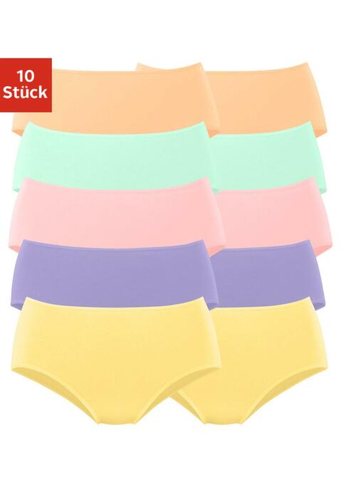 Bild: Hüftslip von petite fleur: Petite Fleur Hüftslips im praktischen 10er-Pack. Mit elastischen Abschlüssen an Taillen- und Beinausschnitten. Bequeme Leibhöhe für optimalen Tragekomfort. Aus weicher Baumwoll-Stretch-Qualität.