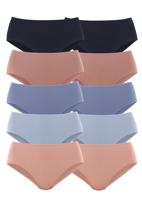 Bild: Hüftslip von petite fleur: Petite Fleur Hüftslips im praktischen 10er-Pack. Mit elastischen Abschlüssen an Taillen- und Beinausschnitten. Bequeme Leibhöhe für optimalen Tragekomfort. Aus weicher Baumwoll-Stretch-Qualität.