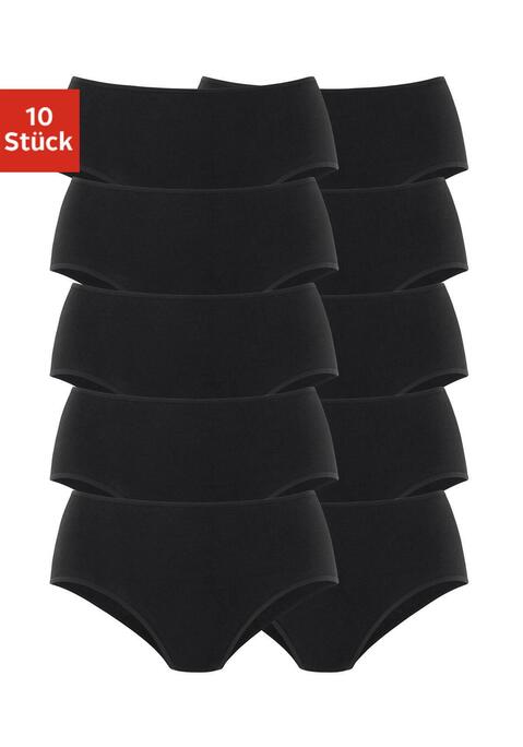 Bild: Hüftslip von petite fleur: Petite Fleur Hüftslips im praktischen 10er-Pack. Mit elastischen Abschlüssen an Taillen- und Beinausschnitten. Bequeme Leibhöhe für optimalen Tragekomfort. Aus weicher Baumwoll-Stretch-Qualität.
