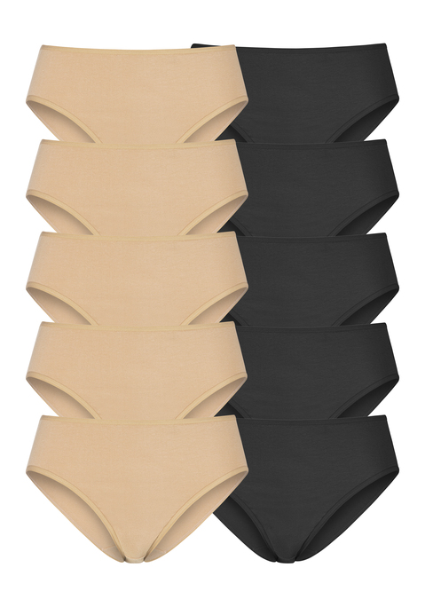 Bild: Jazz-Pants Slips von petite fleur: Jazzpants im 10er-Pack: Mit elastischen Abschlüssen an Taillen- und Beinausschnitten. Bequeme Leibhöhe. Aus weicher Baumwoll-Stretch-Qualität.