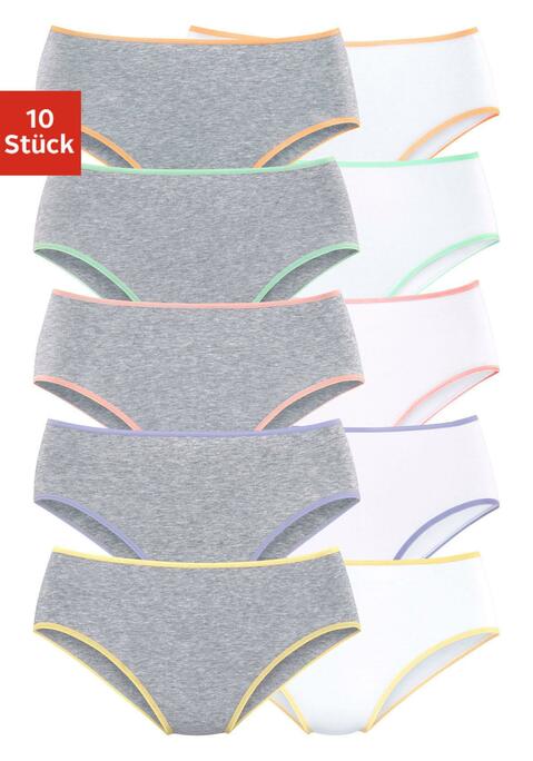 Bild: Jazz-Pants Slips von petite fleur: Jazzpants im 10er-Pack: Mit elastischen Abschlüssen an Taillen- und Beinausschnitten. Bequeme Leibhöhe. Aus weicher Baumwoll-Stretch-Qualität.