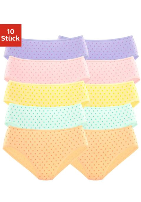 Bild: Jazz-Pants Slips von petite fleur: Basic Jazzpants im 10er-Pack. Mit elastischen Abschlüssen an Taillen- und Beinausschnitten. Aus weicher Baumwoll-Stretch-Qualität.