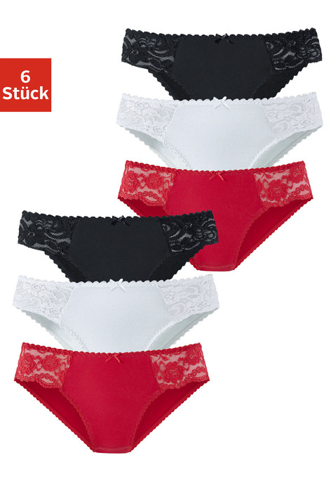 Bild: Jazz-Pants Slips von petite fleur: Petite Fleur Slips im praktischem 6er-Pack. Mit femininen Details aus transparenter Spitze und zarter Muschelkante. Weiche, elastische Qualität für höchsten Tragekomfort.