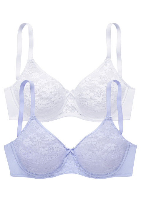 Bild: Minimizer-BH von petite fleur: Femininer Minimizer-BH mit Bügel und feiner Zierschleife vorne mittig. Besondere Schnittführung verkleinert optisch die Büste. Gemoldete Cups (ohne Wattierung) aus zarter Spitze im Blumen-Design. Individuell verstellbare Träger sowie Rückenverschluss. Im attraktiven Doppelpack. Aus 85% Polyamid, 15% Elasthan.