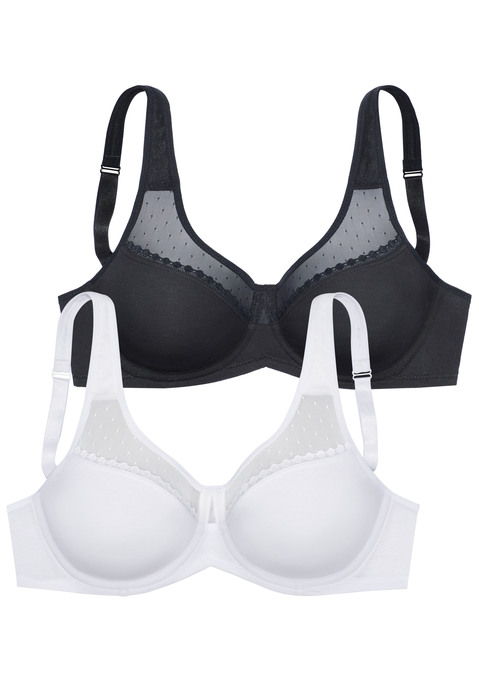 PETITE FLEUR Minimizer-BH Damen weiß+schwarz Gr.100D