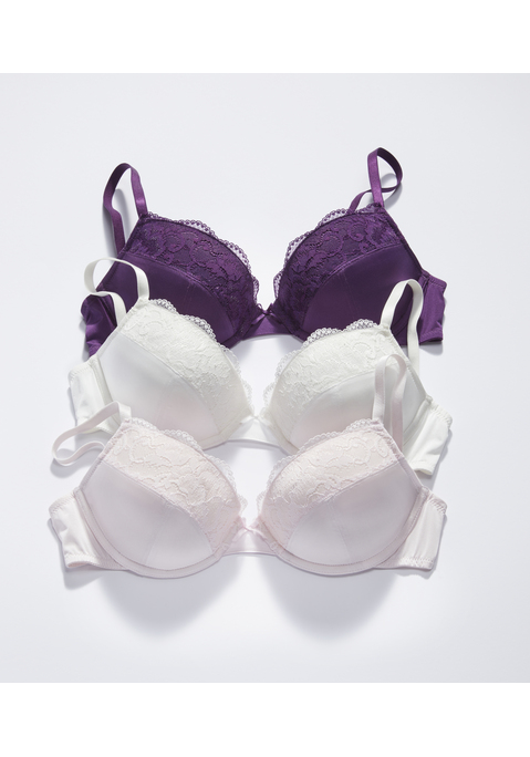 Bild: Push-up-BH von petite fleur: Petite Fleur: Push-up-BH im 3er-Pack, mit herausnehmbaren Kissen, Träger und Rückenverschluss verstellbar.