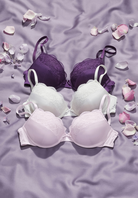 Bild: Push-up-BH von petite fleur: Petite Fleur: Push-up-BH im 3er-Pack, mit herausnehmbaren Kissen, Träger und Rückenverschluss verstellbar.