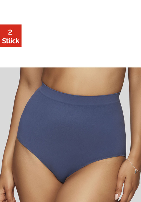 Bild: Shapingslip von petite fleur: SEAMLESS Taillenshaper im Doppelpack. Ohne Nähte und mit Baumwollzwickel. Aus 88% Polyamid, 12% Elasthan.