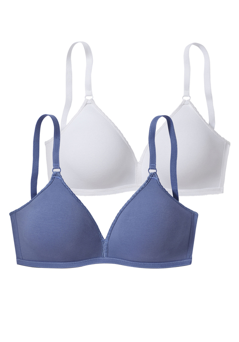 PETITE FLEUR Soft-BH Damen blau+weiß Gr.70A